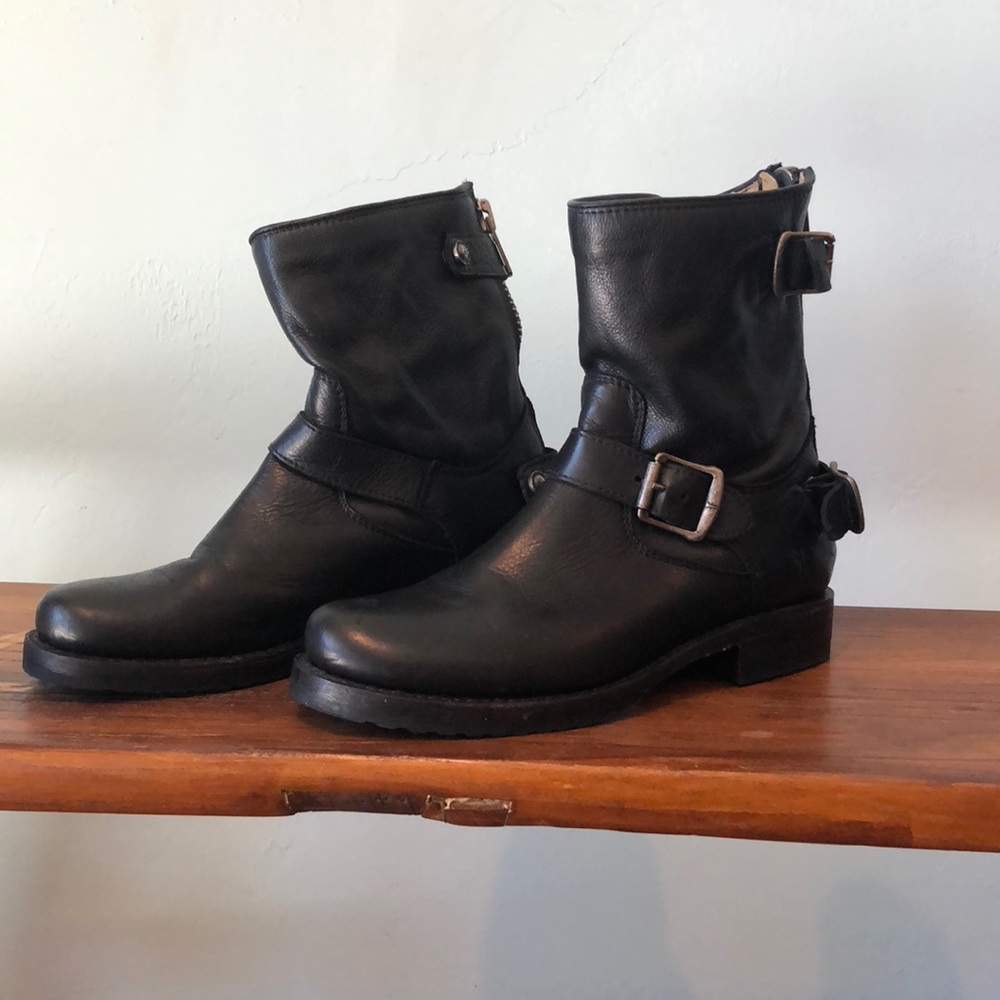 Size 6.5 Black Leather Frye Boots